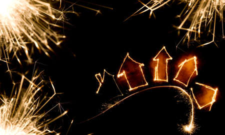 Sparkler house background in red and black