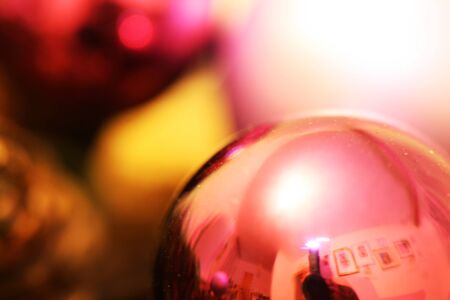 Christmas balls detail with blury background
