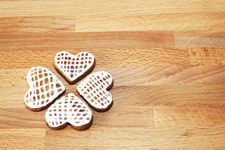 Christmas cookies in wooden plate