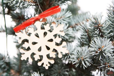 Silver and white christmas tree detailの写真素材