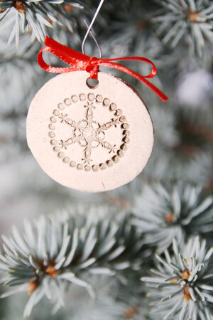 Silver and white christmas tree detailの写真素材