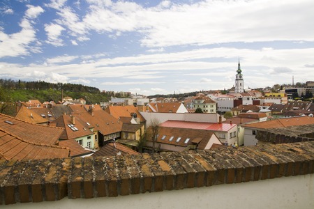 Old town streets in heart of the city Trebicの写真素材