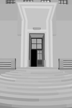 Entrance to the modern churchのイラスト素材