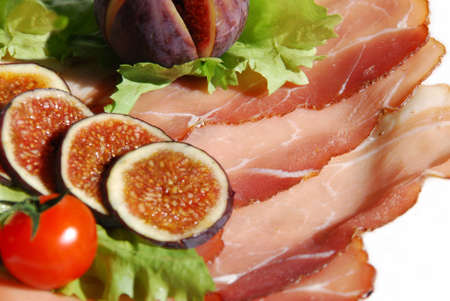 Figs with ham Mediterranean cuisineの写真素材