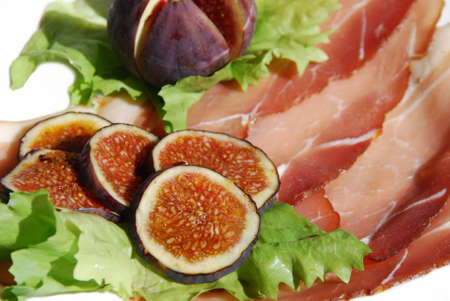 Figs with ham Mediterranean cuisineの写真素材