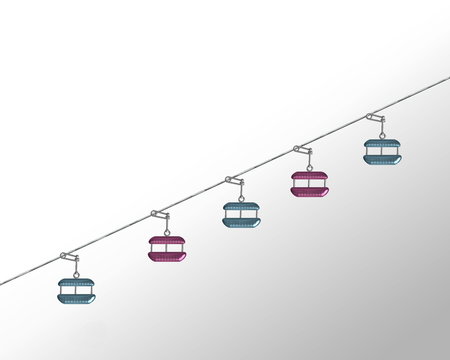 Cable car winter sports backgroundの写真素材