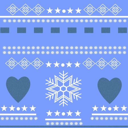 Scandinavian Winter Scene. Beautiful Winter Scene with heartsの写真素材