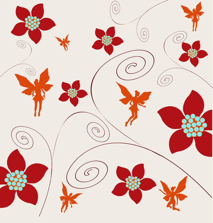 Floral Fairy Backgroundのイラスト素材