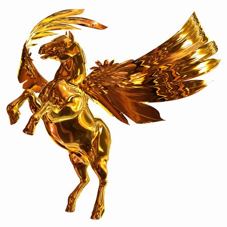 Golden Winged Horseの写真素材