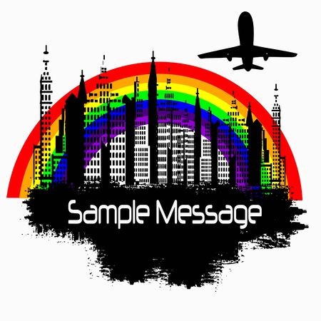 Rainbow City Background のイラスト素材