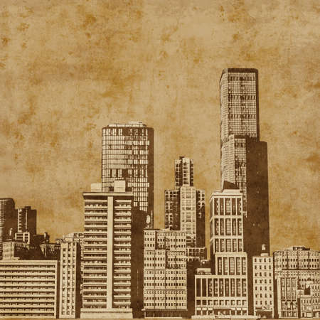 Skyline Grunge Backgroundの写真素材