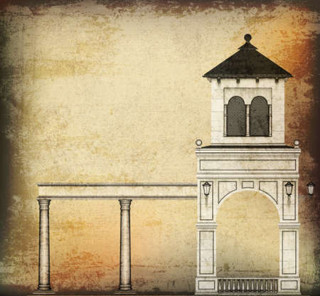 Vintage Architectural Backgroundの写真素材