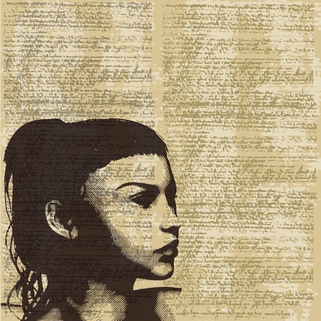 Textual Girl Grunge Backgroundのイラスト素材