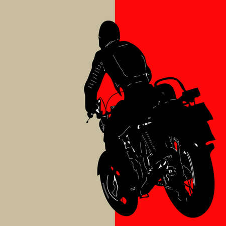Biker Background, illustration with a motorcyclistのイラスト素材