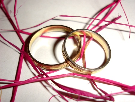 Wedding rings - detailの写真素材