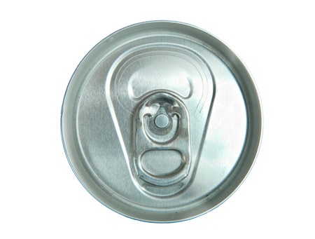 Aluminum tin on white background