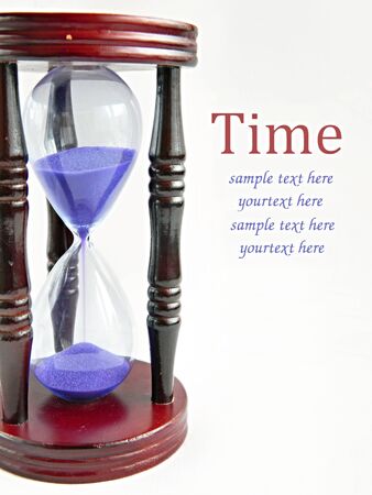 Time - sandglass on the white background