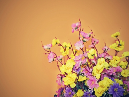 floral arrangement of artificial flowers の写真素材