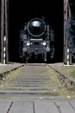 Old Vintage Steam Locomotives At The Train Depotの写真素材