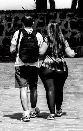 couple couple speaking walking spending timeの写真素材