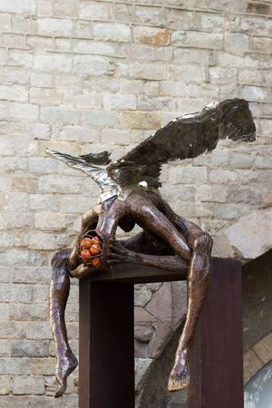 Barcelona, Spain April 2015 modern art sculpture at the streetのeditorial素材