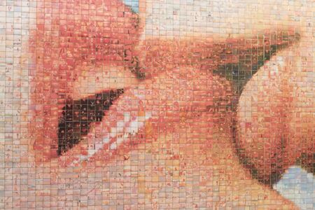 Barcelona, Spain, Abril 2015, one of the art walls at the street of Barcelonaのeditorial素材