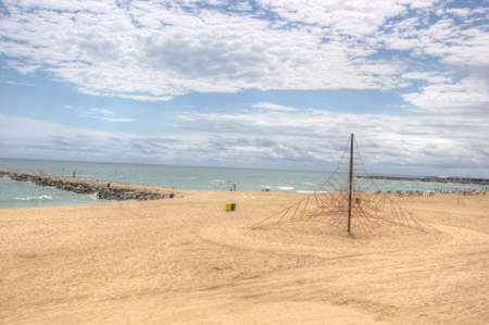 A beautiful day in Barcelona Beach early morningの写真素材
