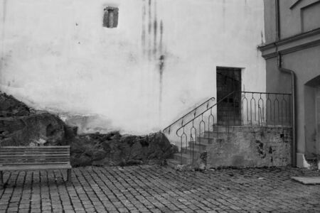 entrance to an old house in Pisekの写真素材