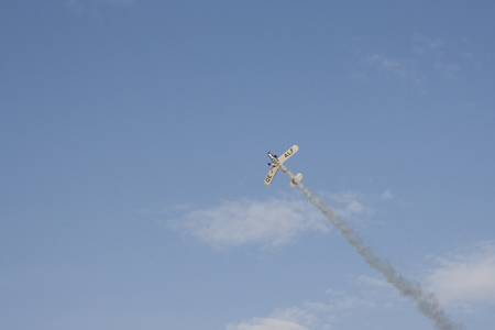 biplane Bücker 131 Jungmann at an airshow in Plasy 2013
