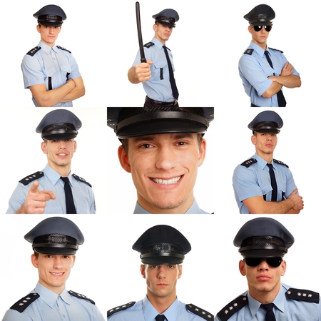 Photo mosaic of young men at uniformsの写真素材
