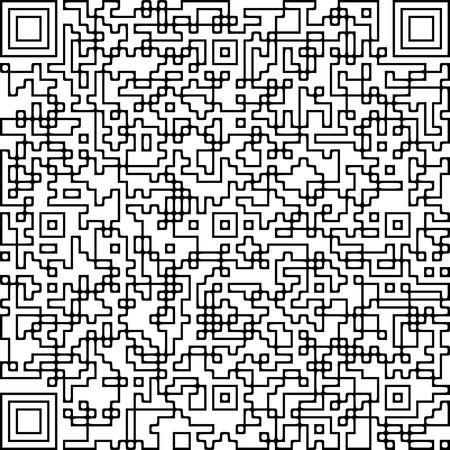 Illustration Black QR code on a white backgroundの写真素材
