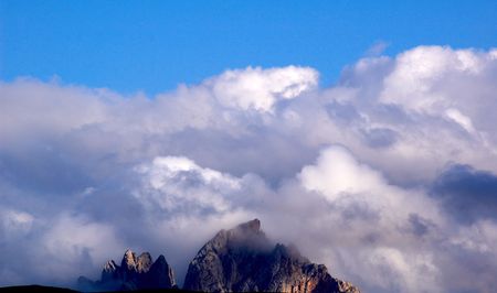 Clouds and rock