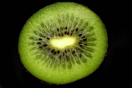 Kiwi on blackの写真素材