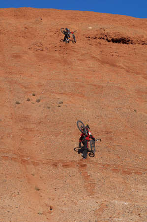 Bikers Uphill (two)の写真素材