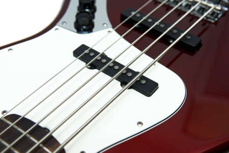 Red electric quitar close-upの写真素材