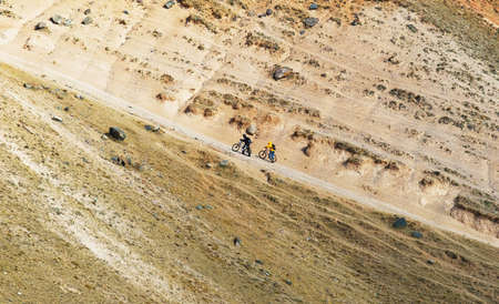 High grade for bikers in the desert mountainsの写真素材