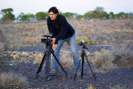 Video operator removes the sunset
