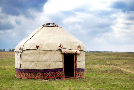 Yurt - Nomad's tent is the national dwelling of Kazakhstan and Kirghizstan peoplesの写真素材
