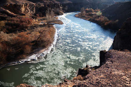 Charyn river and canyon in Kazakhstanの写真素材