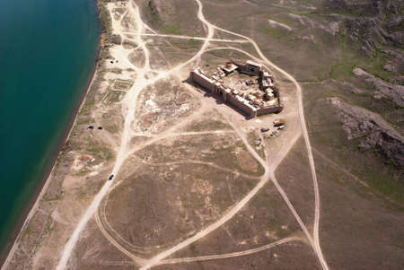 Reconstruction of the nomads city in Kazakhstanの写真素材