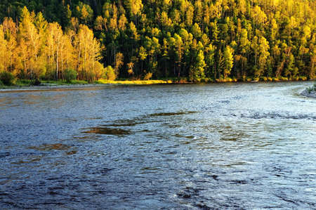 Evening on the river Uur, Northern Mongolia