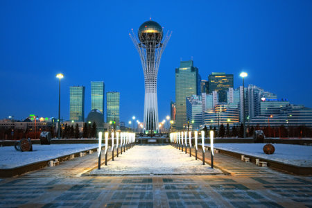 Central area of the city of Astana - the capital of Kazakhstanの写真素材