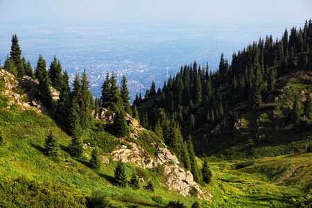 Summer Tien-Shan mountains near Almaty city,  Kazakhstan   の写真素材