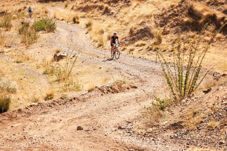 ALMATY, KAZAKHSTAN - SEPTEMBER 09: R.Jukov (N17) in action at Adventure mountain bike cross-country marathon のeditorial素材