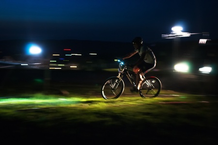 ALMATY, KAZAKSTAN - MAY 26: V.Marchenko (N100) in action at Freestyle Bike Session (NIGHT RACE) in...