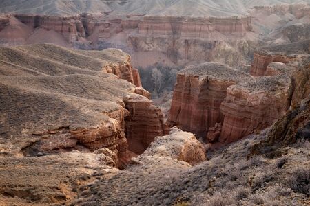 Early spring in the of Temirlik river canyon, Kazakhstanの写真素材