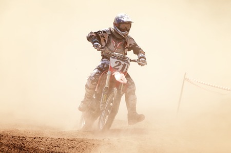 ALMATY, KAZAKHSTAN - APRIL 22,2012: Motocross competitionのeditorial素材
