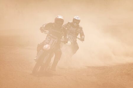 ALMATY, KAZAKHSTAN - APRIL 22,2012: Motocross competitionのeditorial素材