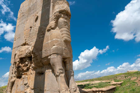 Ruins, statues and murals of ancient persian city of Persepolis in Iran. Most famous remnants of the ancient Persian empire.の写真素材