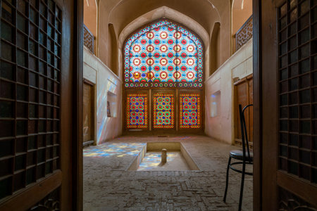 Yazd, Iran - 14.04.2019: Interior of the tallest wind tower of Iran in Dolat-Abad Garden, Yazd, Iran. Historical cooling device. Persia.のeditorial素材